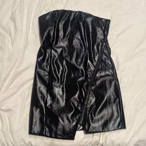 Black Strapless Shiny Dress